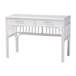 bali & pari Onella Natural Rattan Writing Desk with Two Drawers